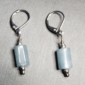 Handcrafted Genuine Aquamarine & Sterling Silver Earrings